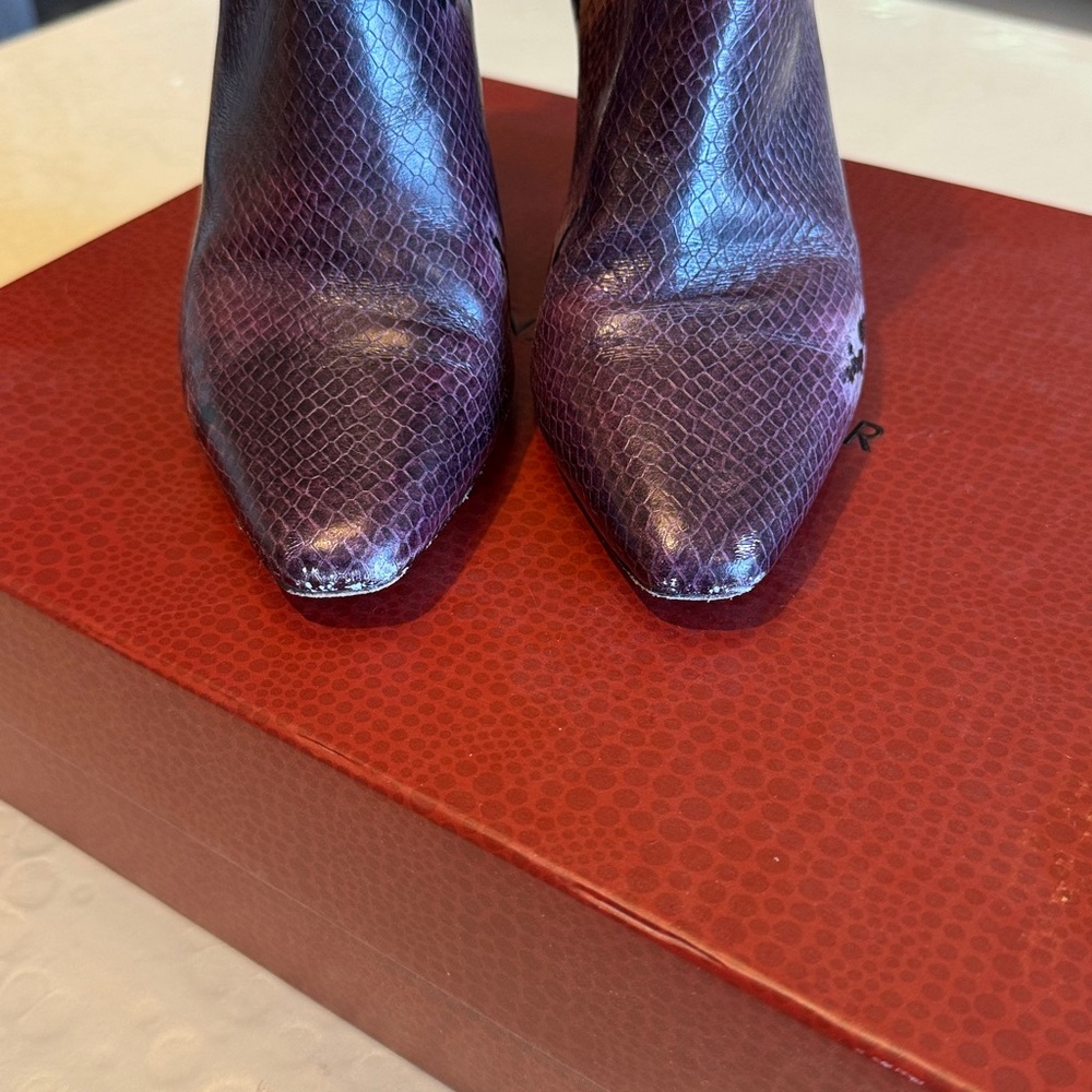 Donald J. Pliner Women's Snakeskin Heeled Boots - Picture 5 of 5